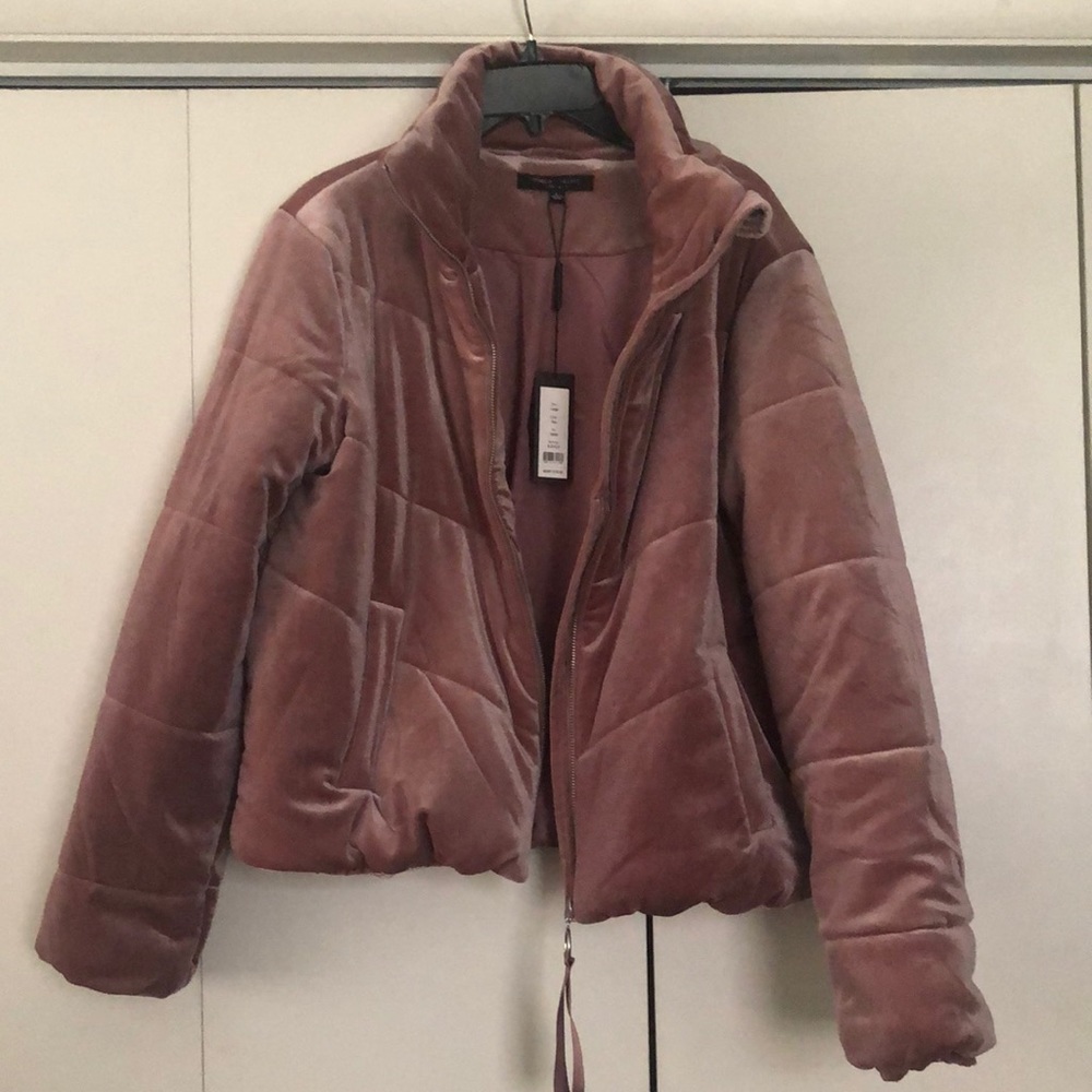 Pink Velvet Puffer jacket